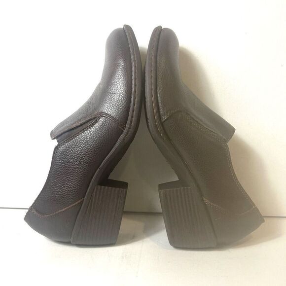 BOC Born Brown Leather Block Heel Slip On Pump Womens Size 10 M Shoes - Picture 5 of 12